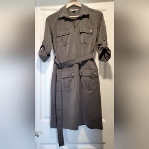 Gray Sharagano Military Style Dress